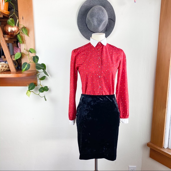 LOFT Dresses & Skirts - Loft Velvet Velour Short Mini Skirt Black XS